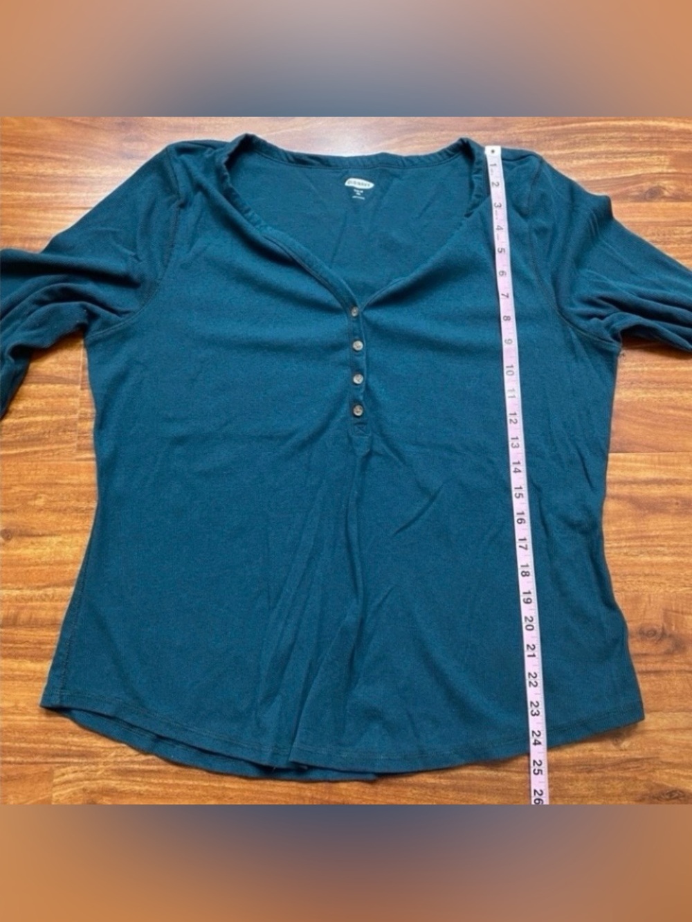3/$25 Old Navy Women's Teal Soft Ribbed Stretch Long Sleeve Top Size XXL Casual - Picture 11 of 12